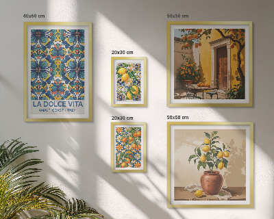 Sieninė paveikslų galerija Itališki citrusiniai vaisiai Viduržemio jūros stiliumi