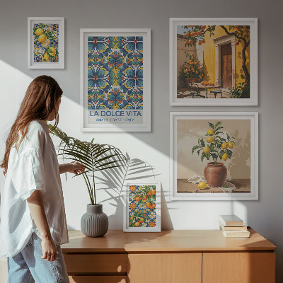 Sieninė paveikslų galerija Itališki citrusiniai vaisiai Viduržemio jūros stiliumi