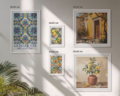 Sieninė paveikslų galerija Itališki citrusiniai vaisiai Viduržemio jūros stiliumi