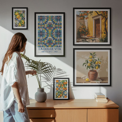 Sieninė paveikslų galerija Itališki citrusiniai vaisiai Viduržemio jūros stiliumi