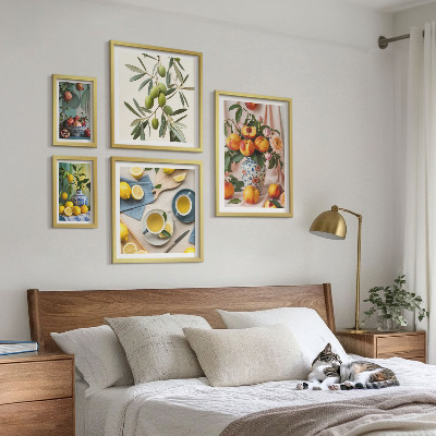 Sieninė paveikslų galerija Vaisių ir gėlių kaimiškas dekoras