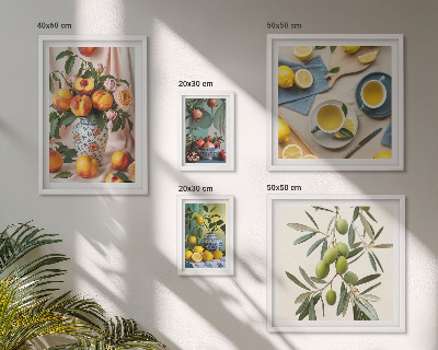 Sieninė paveikslų galerija Vaisių ir gėlių kaimiškas dekoras