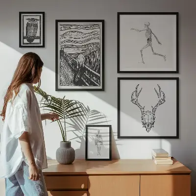 Sieninė paveikslų galerija siurrealistinis menas kuriame vaizduojama gamta ir žmogus
