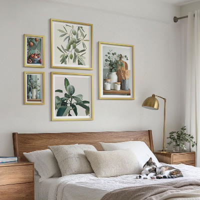 5 paveikslų rinkinys su rėmais Natūralūs Skandinavijos augalai