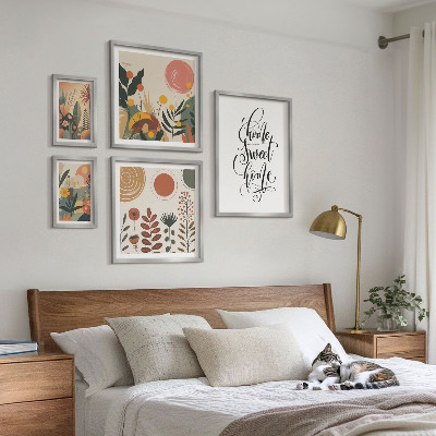 Sieninė paveikslų galerija Stilingos augalų dekoracijos