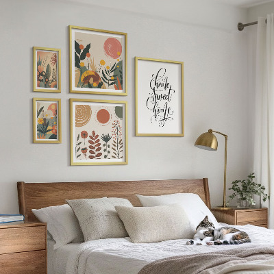Sieninė paveikslų galerija Stilingos augalų dekoracijos