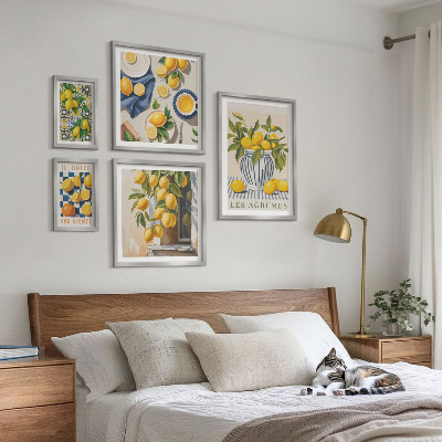 Sieninė paveikslų galerija Citrusinių Provanso dekoracijos