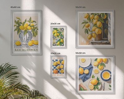 Sieninė paveikslų galerija Citrusinių Provanso dekoracijos