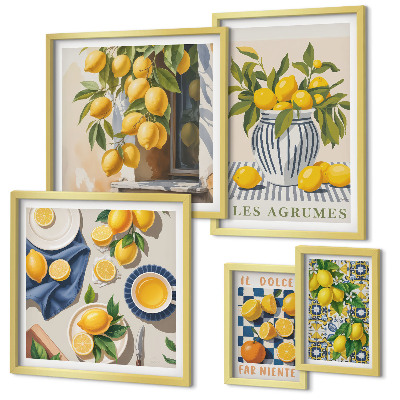 Sieninė paveikslų galerija Citrusinių Provanso dekoracijos