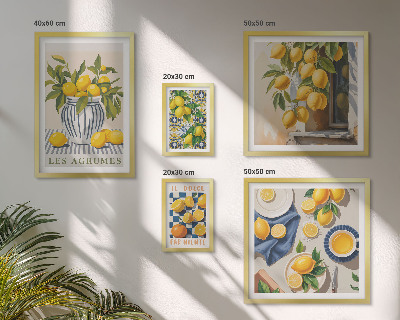 Sieninė paveikslų galerija Citrusinių Provanso dekoracijos