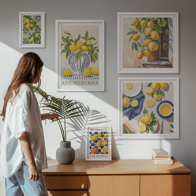 Sieninė paveikslų galerija Citrusinių Provanso dekoracijos
