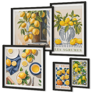 Sieninė paveikslų galerija Citrusinių Provanso dekoracijos