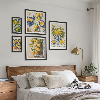 Sieninė paveikslų galerija Citrusinių Provanso dekoracijos