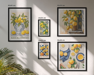 Sieninė paveikslų galerija Citrusinių Provanso dekoracijos