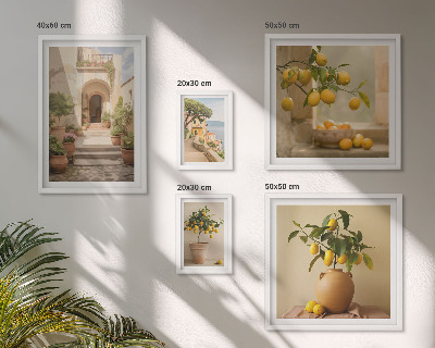 5 paveikslų rinkinys su rėmais Stilingos citrusinių vaisių dekoracijos