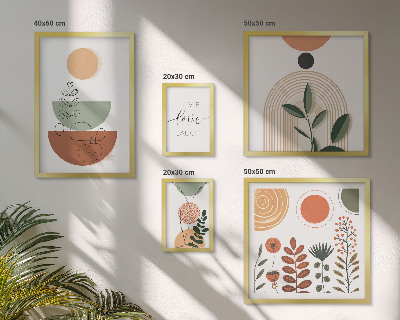 Sieninė paveikslų galerija Stilinga augalų ir geometrinė grafika