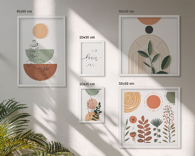 Sieninė paveikslų galerija Stilinga augalų ir geometrinė grafika