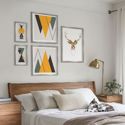 Sieninė paveikslų galerija Spalvingi boho stiliaus motyvai