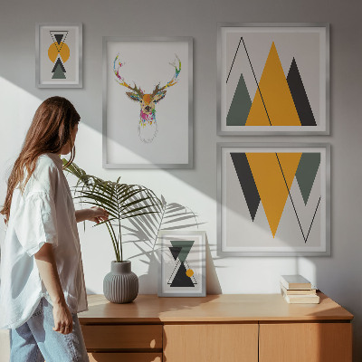 Sieninė paveikslų galerija Spalvingi boho stiliaus motyvai