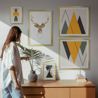 Sieninė paveikslų galerija Spalvingi boho stiliaus motyvai