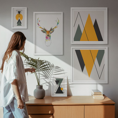 Sieninė paveikslų galerija Spalvingi boho stiliaus motyvai