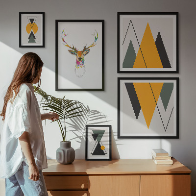 Sieninė paveikslų galerija Spalvingi boho stiliaus motyvai