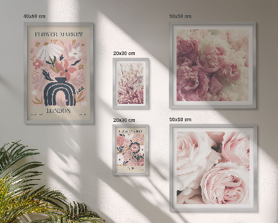 Sieninė paveikslų galerija Gėlių boho dekoracijos