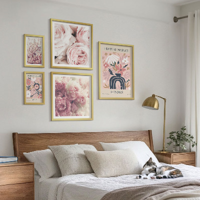 Sieninė paveikslų galerija Gėlių boho dekoracijos