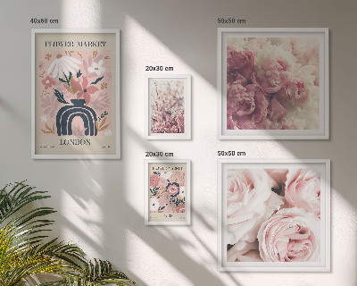 Sieninė paveikslų galerija Gėlių boho dekoracijos
