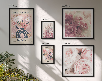 Sieninė paveikslų galerija Gėlių boho dekoracijos