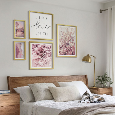 Sieninė paveikslų galerija Gėlių motyvai pasteliniai šūkiai