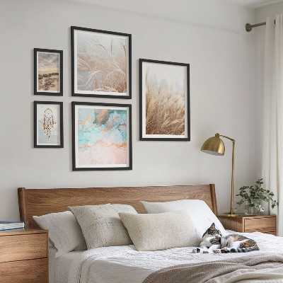 5 paveikslų rinkinys su rėmais Natūralūs boho etno peizažai