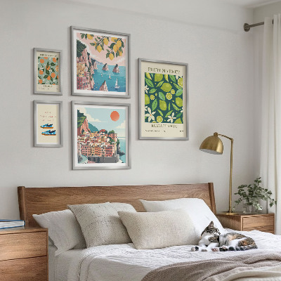 5 paveikslų rinkinys su rėmais Tropinių vaisių šventė