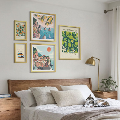 5 paveikslų rinkinys su rėmais Tropinių vaisių šventė