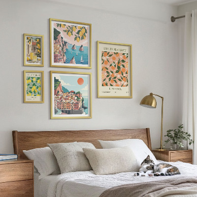 5 paveikslų rinkinys su rėmais Pajūrio vaisių turgūs