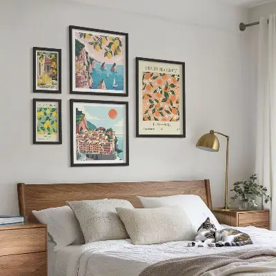 Pajūrio vaisių turgūs 5 paveikslų rinkinys su rėmais