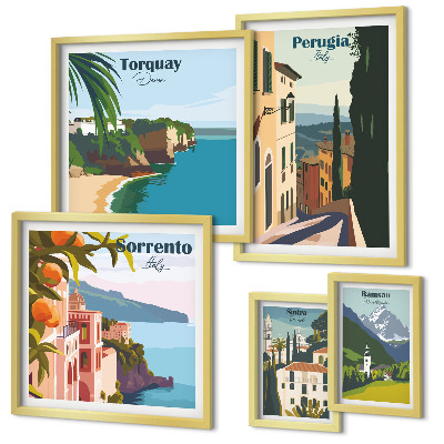 Sieninė paveikslų galerija Vaizdingi Italijos miesteliai