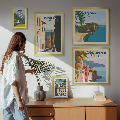 Sieninė paveikslų galerija Vaizdingi Italijos miesteliai