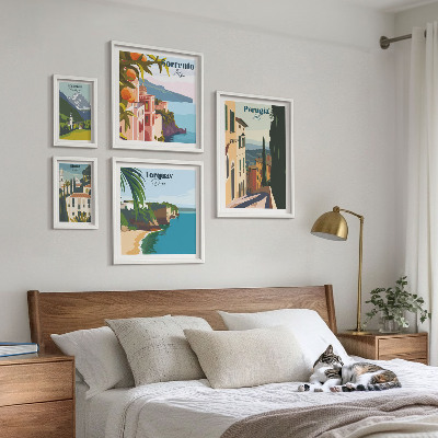 Sieninė paveikslų galerija Vaizdingi Italijos miesteliai