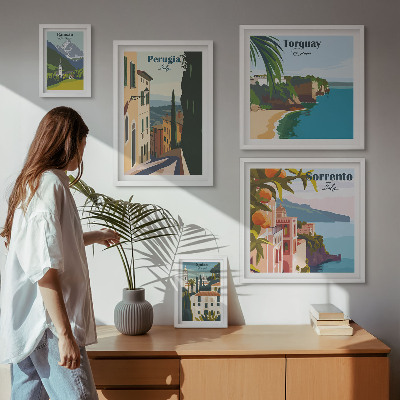 Sieninė paveikslų galerija Vaizdingi Italijos miesteliai