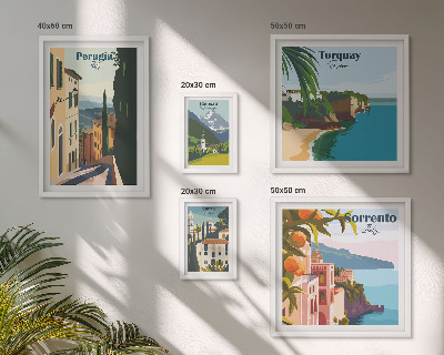 Sieninė paveikslų galerija Vaizdingi Italijos miesteliai