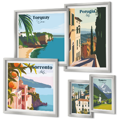 Sieninė paveikslų galerija Vaizdingi Italijos miesteliai