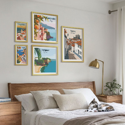 5 paveikslų rinkinys su rėmais Vaizdingi Europos miestai