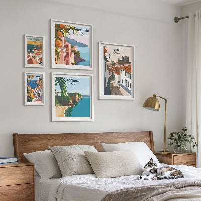 5 paveikslų rinkinys su rėmais Vaizdingi Europos miestai