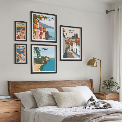 5 paveikslų rinkinys su rėmais Vaizdingi Europos miestai