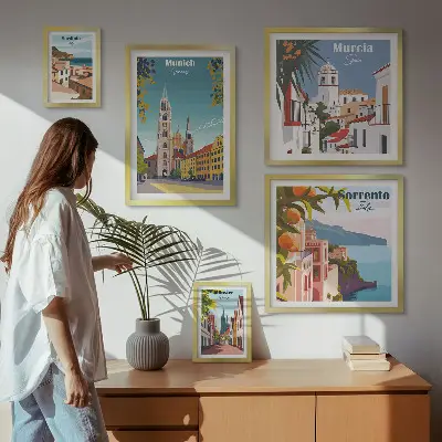 Sieninė paveikslų galerija europos miestų architektūra