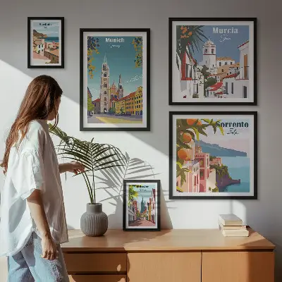 Sieninė paveikslų galerija europos miestų architektūra
