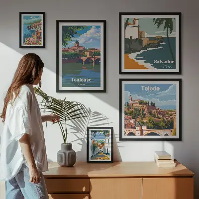Sieninė paveikslų galerija Europos miestų vaizdai ir kraštovaizdžiai