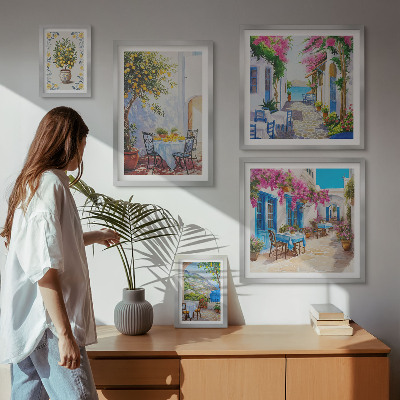 Sieninė paveikslų galerija Žavingi peizažai su gėlėmis