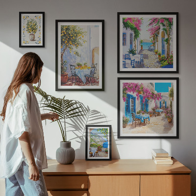 Sieninė paveikslų galerija Žavingi peizažai su gėlėmis